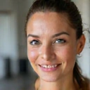 Portrait of Maya S., a calm and radiant woman